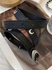 Metal Moon Decor Buckle Belt