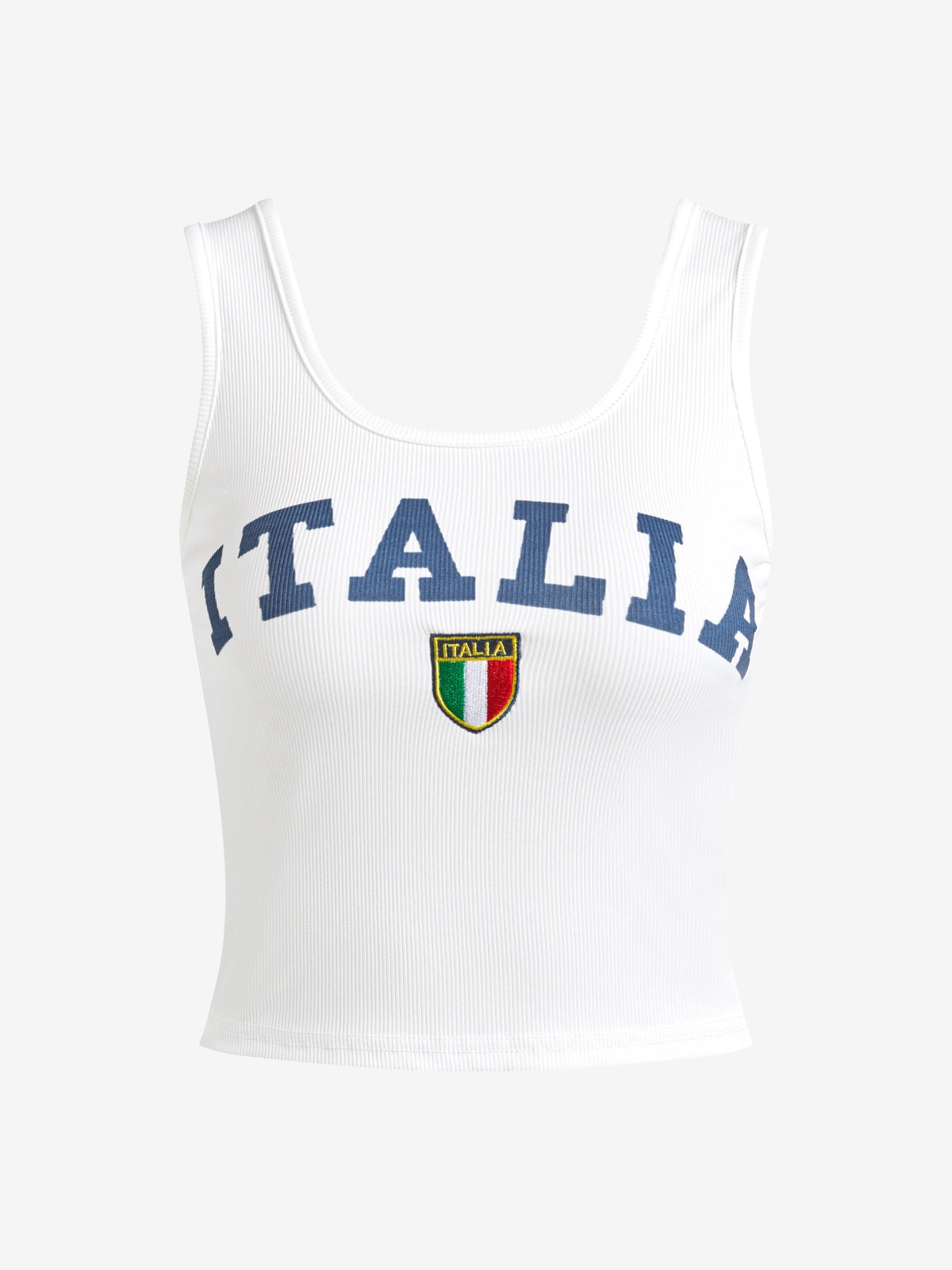 Letter Print U Neck Tank Top