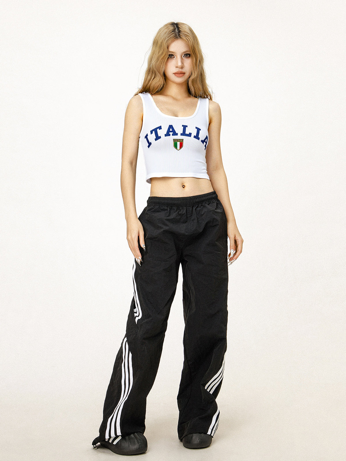 Letter Print U Neck Tank Top