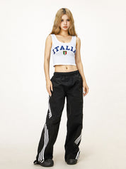Letter Print U Neck Tank Top
