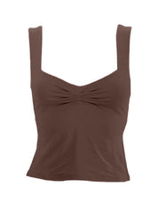 Low Cut Sleeveless Sweetheart Neck Cropped Tank Top