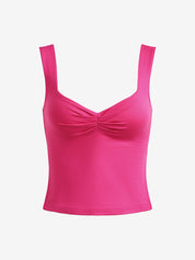 Low Cut Sleeveless Sweetheart Neck Cropped Tank Top