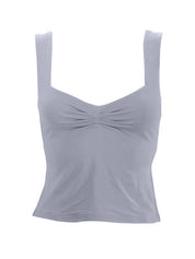 Low Cut Sleeveless Sweetheart Neck Cropped Tank Top