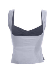 Low Cut Sleeveless Sweetheart Neck Cropped Tank Top