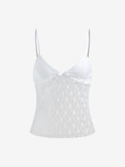 Lace V Neck Backless Slim Cami Top