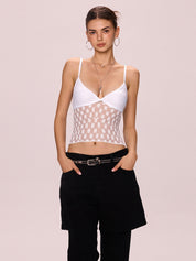 Lace V Neck Backless Slim Cami Top