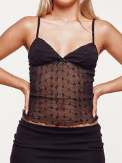 Lace V Neck Backless Slim Cami Top