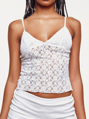 Lace V Neck Backless Slim Cami Top