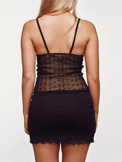 Lace V Neck Backless Slim Cami Top