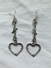 Thorn Heart Cutout Charm Stud Earring