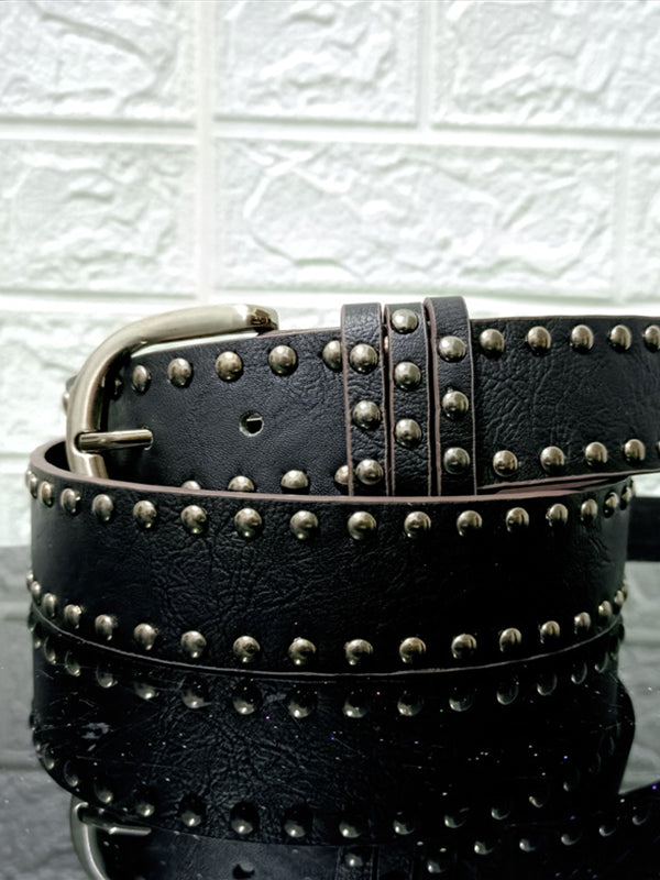 Versatile Rivet Decor Buckle Belt