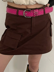 Versatile Rivet Decor Buckle Belt