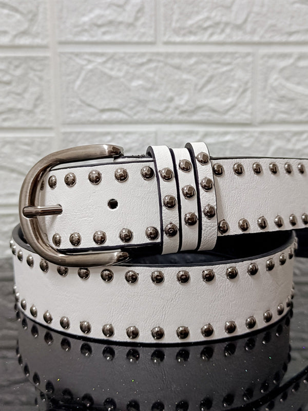 Versatile Rivet Decor Buckle Belt