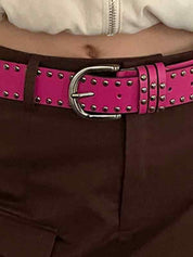 Versatile Rivet Decor Buckle Belt