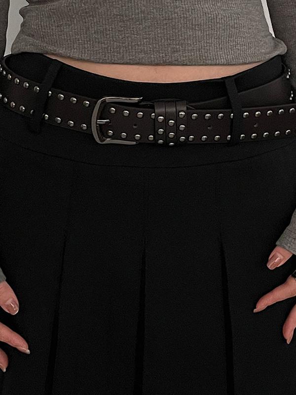Versatile Rivet Decor Buckle Belt