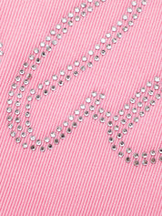 Letter Rhinestone Print Crop Tank Top
