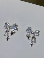 Glittering Bow Styling Stud Earring
