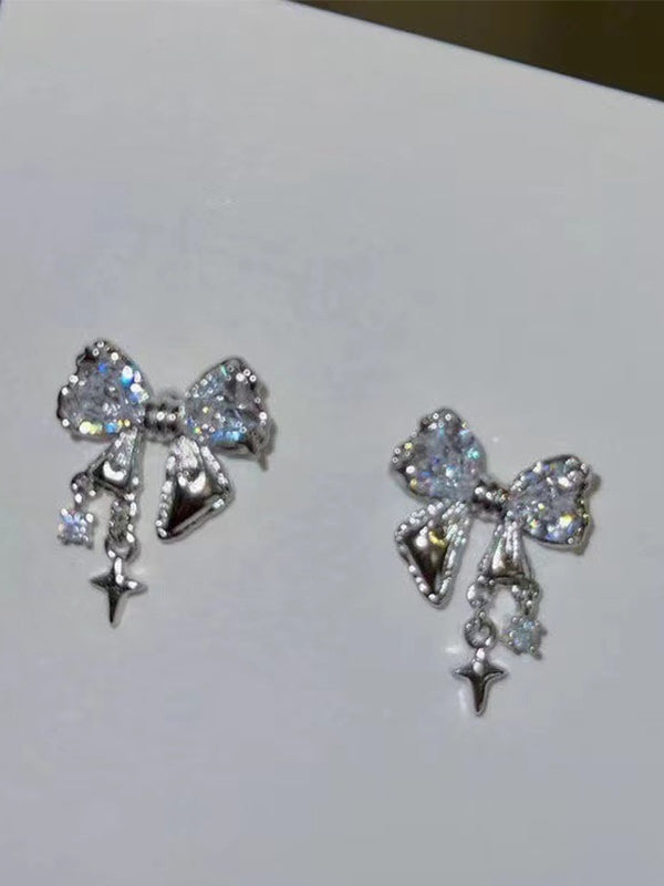 Glittering Bow Styling Stud Earring