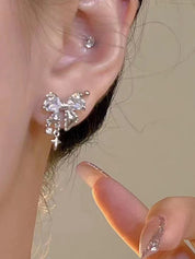 Glittering Bow Styling Stud Earring