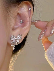 Glittering Bow Styling Stud Earring