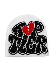 Contrast Color Letter Print Beanie Hat