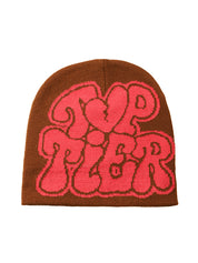 Contrast Color Letter Print Beanie Hat
