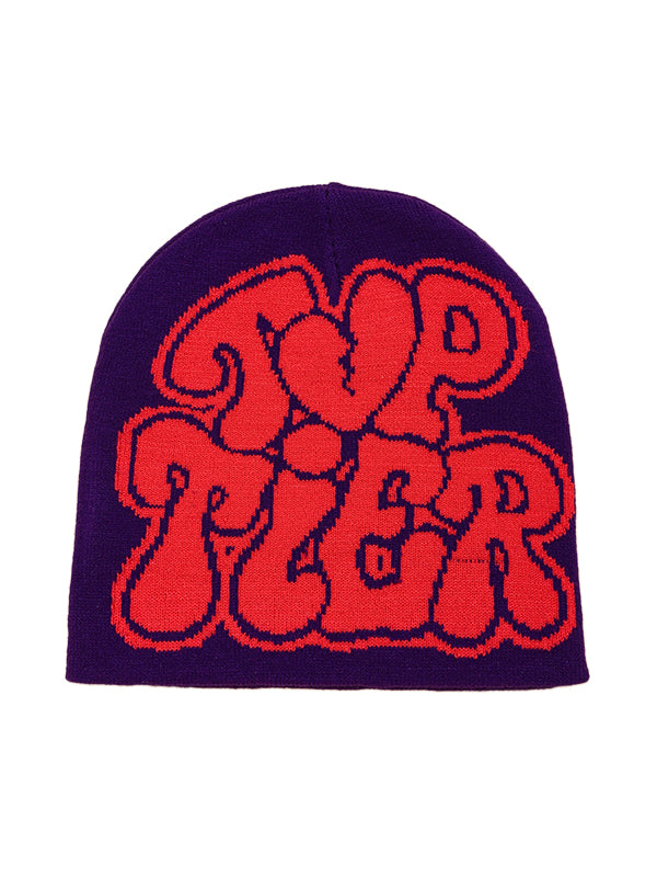 Contrast Color Letter Print Beanie Hat