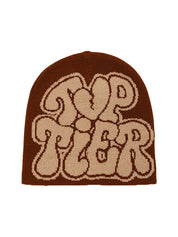 Contrast Color Letter Print Beanie Hat