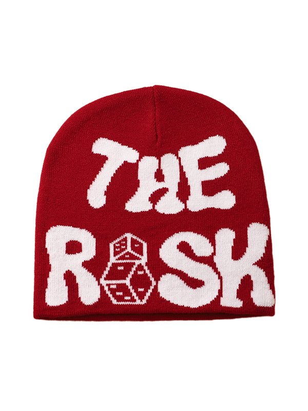 Contrast Color Letter Dice Print Beanie Hat