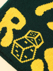 Contrast Color Letter Dice Print Beanie Hat