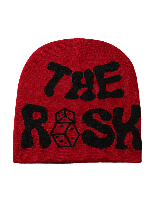 Contrast Color Letter Dice Print Beanie Hat