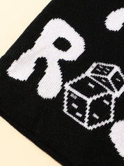 Contrast Color Letter Dice Print Beanie Hat