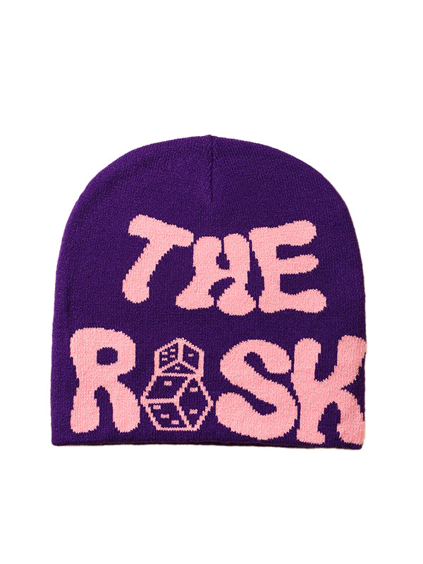 Contrast Color Letter Dice Print Beanie Hat