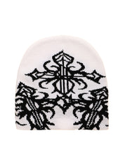 Hip Pop Cross Print Beanie Hat