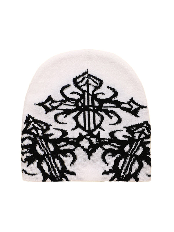 Hip Pop Cross Print Beanie Hat