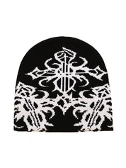 Hip Pop Cross Print Beanie Hat