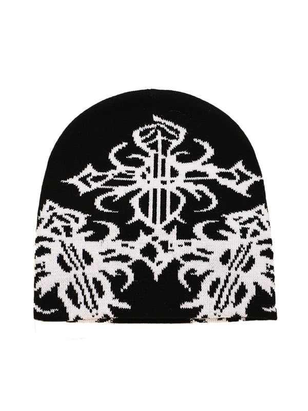 Hip Pop Cross Print Beanie Hat