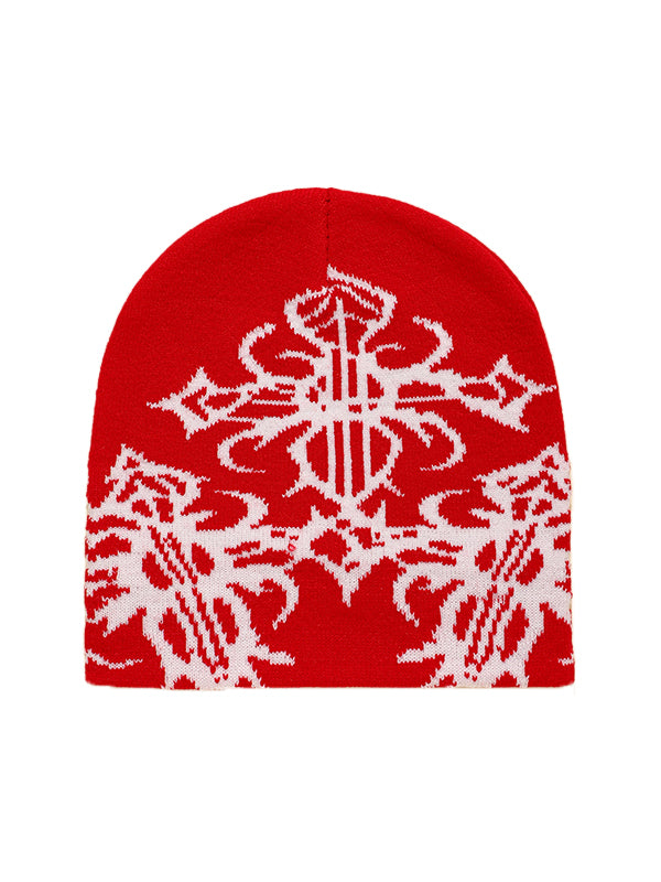 Hip Pop Cross Print Beanie Hat