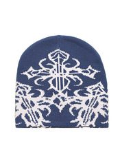 Hip Pop Cross Print Beanie Hat
