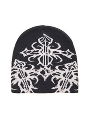 Hip Pop Cross Print Beanie Hat