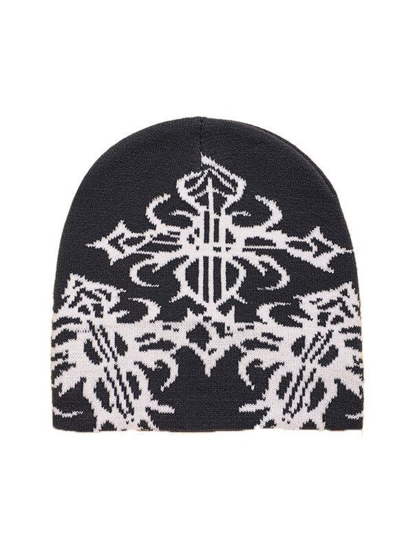 Hip Pop Cross Print Beanie Hat