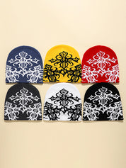 Hip Pop Cross Print Beanie Hat