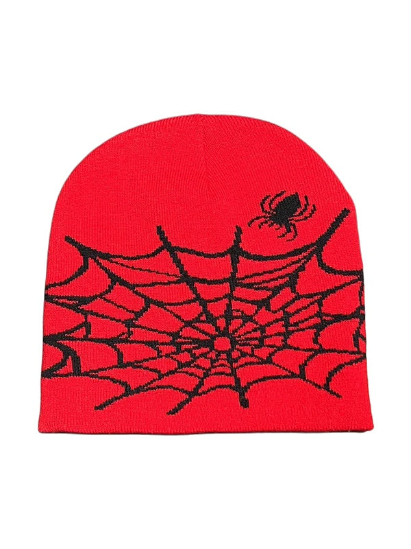 Spider Web Jacquard Warm Beanie Hat