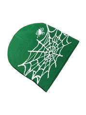 Spider Web Jacquard Warm Beanie Hat