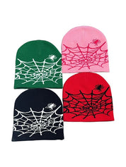Spider Web Jacquard Warm Beanie Hat