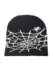 Spider Web Jacquard Warm Beanie Hat