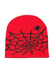 Spider Web Jacquard Warm Beanie Hat