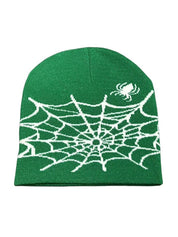 Spider Web Jacquard Warm Beanie Hat