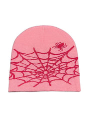 Spider Web Jacquard Warm Beanie Hat