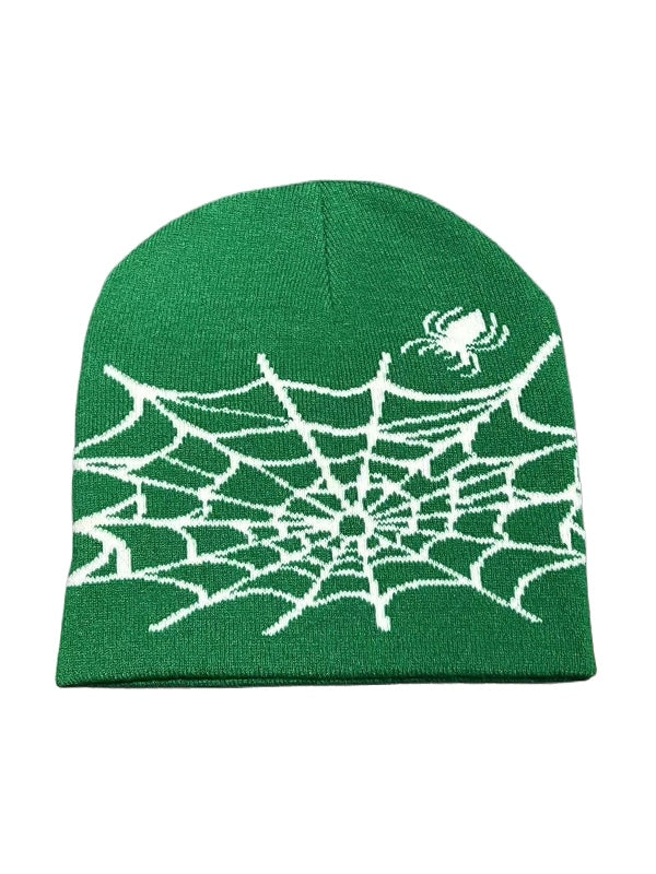 Spider Web Jacquard Warm Beanie Hat